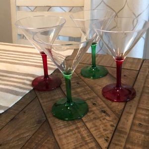 Set of plastic Martini glasses